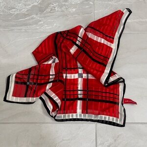 Anne Klein Red and Black Plaid Scarf